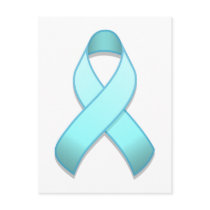 Light Blue Awareness Ribbon Postcard