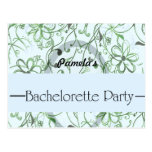 light blue bachelorette party postcard