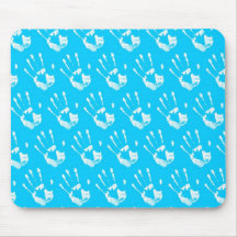 Light blue background with handprint tapete de raton