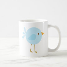 Light Blue Bird Coffee Mugs