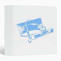 Light Blue Cap & Diploma 3 Ring Binder