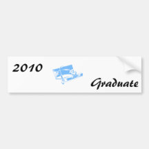 Light Blue Cap & Diploma Bumper Sticker