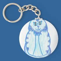 Light Blue Cat keychains