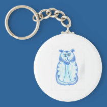 Light Blue Cat keychains
