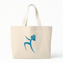 Light Blue Dancing Woman Canvas Bag