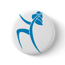 Light Blue Dancing Woman Button