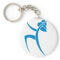 Light Blue Dancing Woman Key Chain