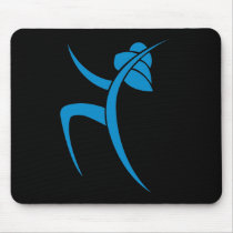Light Blue Dancing Woman Mouse Pad