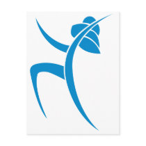 Light Blue Dancing Woman Postcard