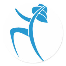 Light Blue Dancing Woman Sticker