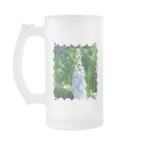 Light Blue Delphinium Frosted Beer Mug