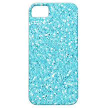 Light Blue Faux Glitter Case-Mate iPhone 5 Case
