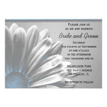 Light Blue Floral Highlights Wedding Invitation