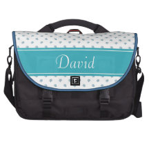 Light blue flowers with light blue stripe bolsa de ordenador