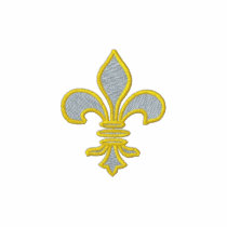 Light Blue&  Gold Fleur-de-lis Embroidered Shirt