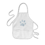 Light Blue Halftone Paw Print aprons