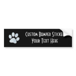 Light Blue Halftone Paw Print bumper stickers