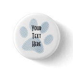 Light Blue Halftone Paw Print buttons