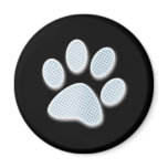 Light Blue Halftone Paw Print magnets