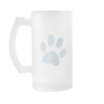Light Blue Halftone Paw Print mugs