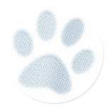 Light Blue Halftone Paw Print stickers