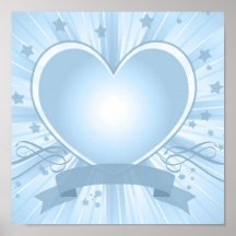 Light Blue Heart Design Poster