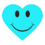 Light Blue Heart Smiley Face Stickers