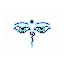 Light Blue  Lavender Buddha Eyes.png Post Card