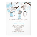 Light Blue Mason Jars Bridal Shower Invitations