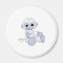 Light Blue Monkey Refrigerator Magnet