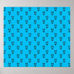 Light blue owl pattern poster