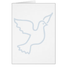 Light Blue Peace Dove Greeting Cards