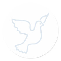 Light Blue Peace Dove Stickers