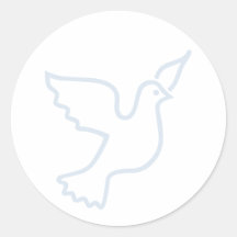 Light Blue Peace Dove Stickers