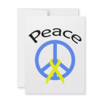 Light Blue Peace Word & Ribbon