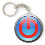 Light Blue Power Button Keychain