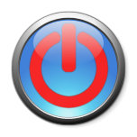 Light Blue Power Button Magnet