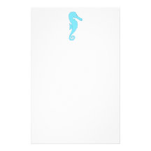 Light Blue Seahorse Stationery
