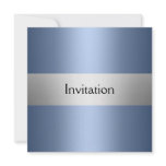 Light Blue Silver  Party Invitation