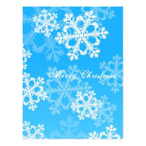 Light Blue Snowflakes Christmas Postcard
