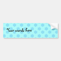 Light blue snowflakes pattern bumper stickers