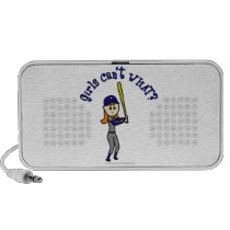 Light Blue Softball Girl Ipod Speaker