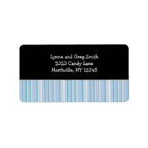 Light Blue Stripe Pattern Personalized Address Labels
