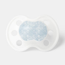 light blue vintage damask pattern pacifier