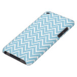 Light blue whimsical zigzag chevron pattern iPod Case-Mate cases