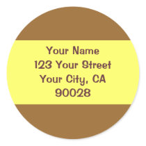 light brown address lable