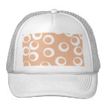 Light Brown and White Circles Pattern. hats