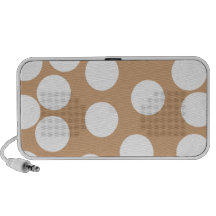 Light Brown and White Spot Pattern. Mini Speakers