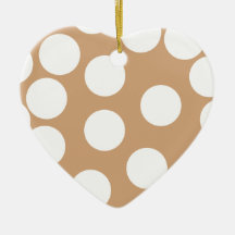 Light Brown and White Spot Pattern. Christmas Ornaments