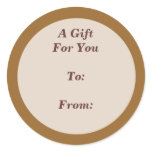 light brown gift tags stickers